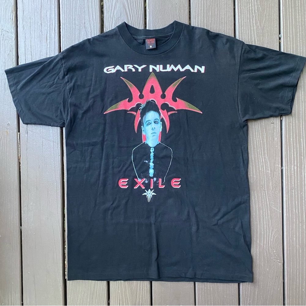 Vintage Gary Numan Exile Tour 1998 Black Double Sided T-Shirt XL Fashion Victim